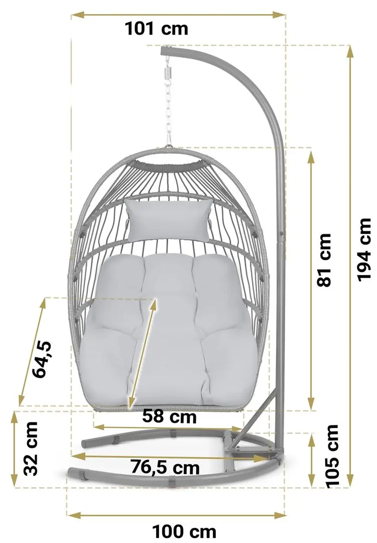 Кресло подвесное Sofotel Luisiana (Grey)
