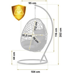 Fotoliu suspendat Sofotel Sabana 4047 (Black) Thumb