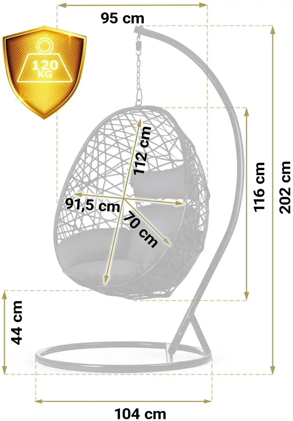 Fotoliu suspendat Sofotel Sabana 4047 (Black) - 3