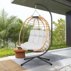 Fotoliu suspendat Sofotel Tihuana 290321 (Light Brown/Light Grey)