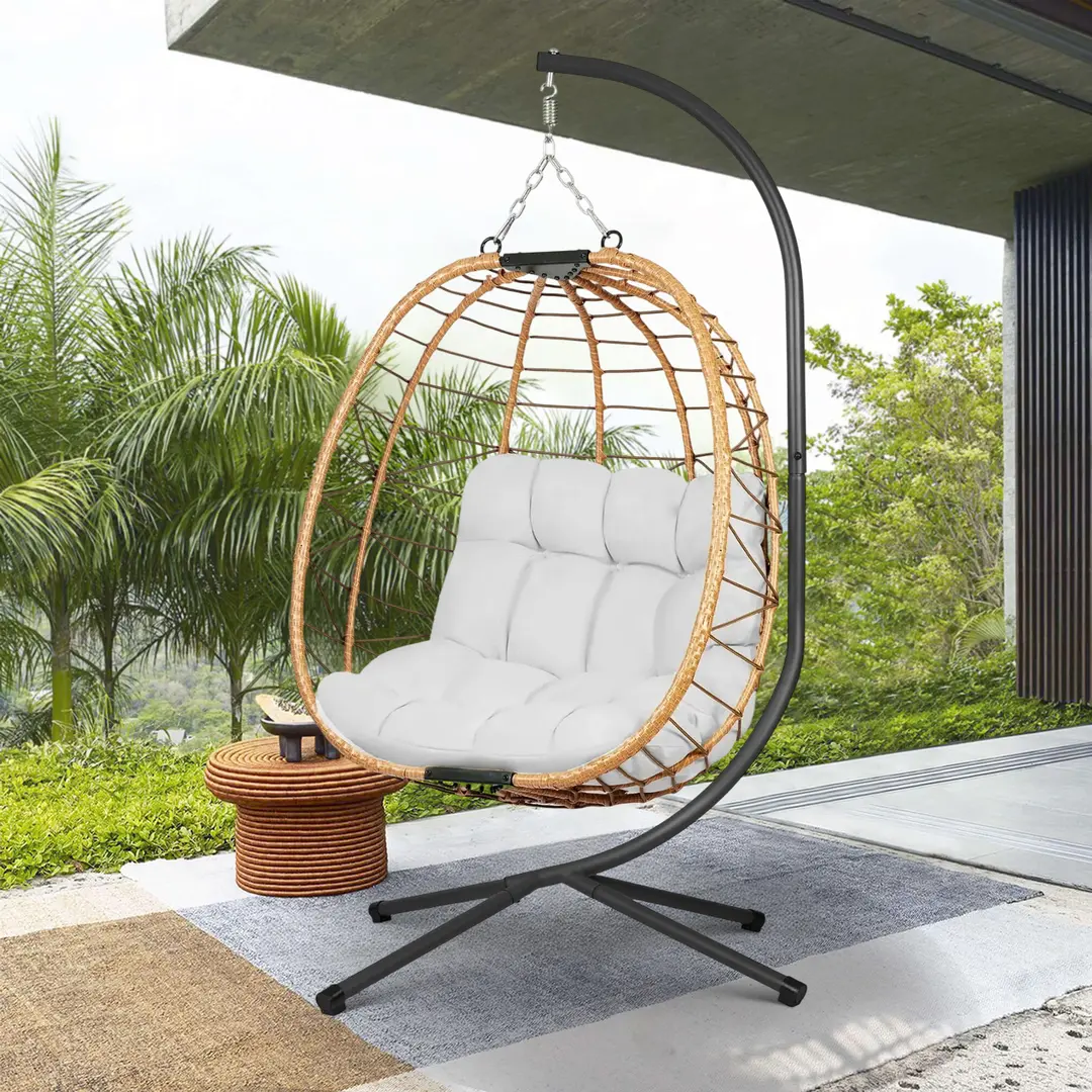 Fotoliu suspendat Sofotel Tihuana 290321 (Light Brown/Light Grey)