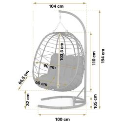 Кресло подвесное Sofotel Tihuana (Black) Thumb