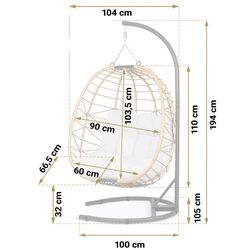 Fotoliu suspendat Sofotel Tihuana (Brown/Grey) Thumb