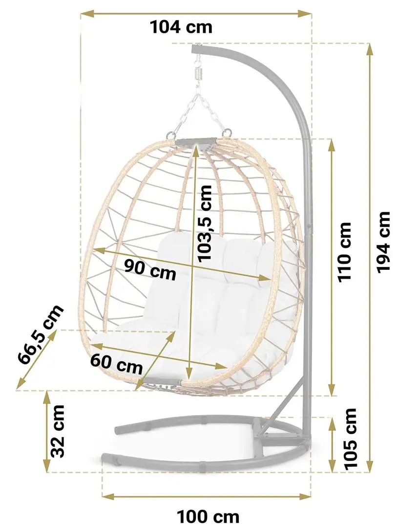 Fotoliu suspendat Sofotel Tihuana (Brown/Grey)