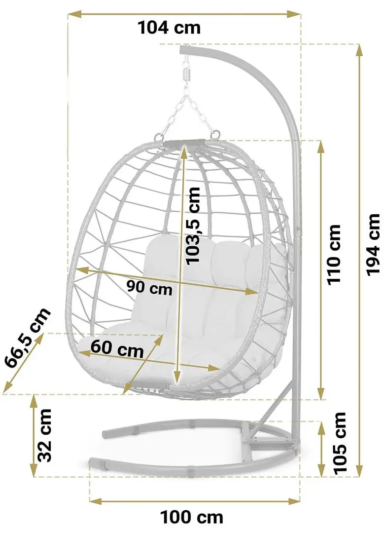 Fotoliu suspendat Sofotel Tihuana (Grey)