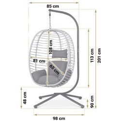 Fotoliu suspendat Sofotel Toskana (Black/Grey) Thumb