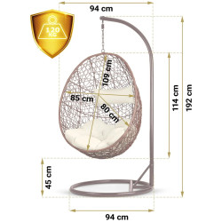 Fotoliu suspendat Sofotel Brava 4077 (Brown/Beige) Thumb