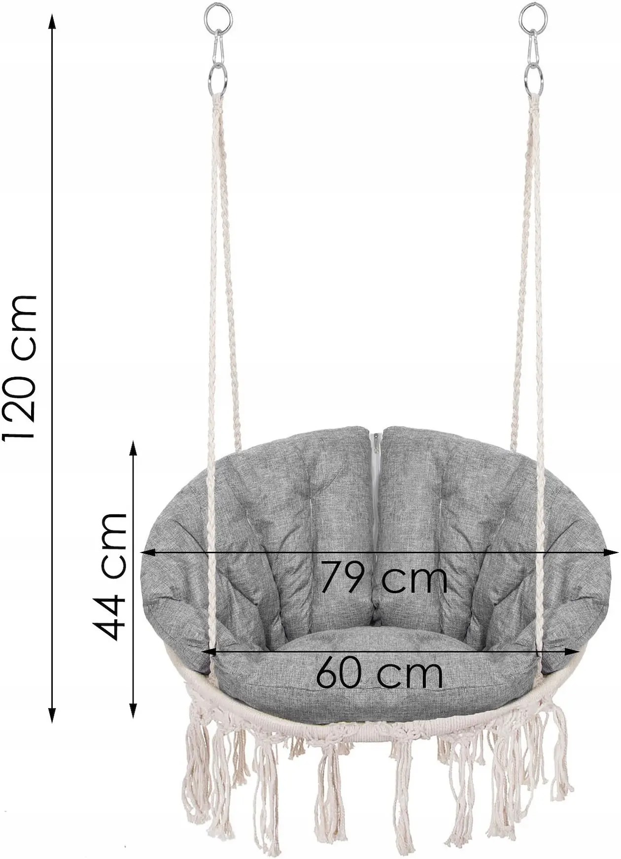 Fotoliu suspendat Springos SPR0043 (Cream/Gray) - 7