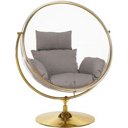 Fotoliu-cocon Tempo Kondela Bubble New Tip 2 (Transparent/Golden/Grey) Thumb