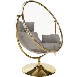 Fotoliu-cocon Tempo Kondela Bubble New Tip 2 (Transparent/Golden/Grey) Thumb