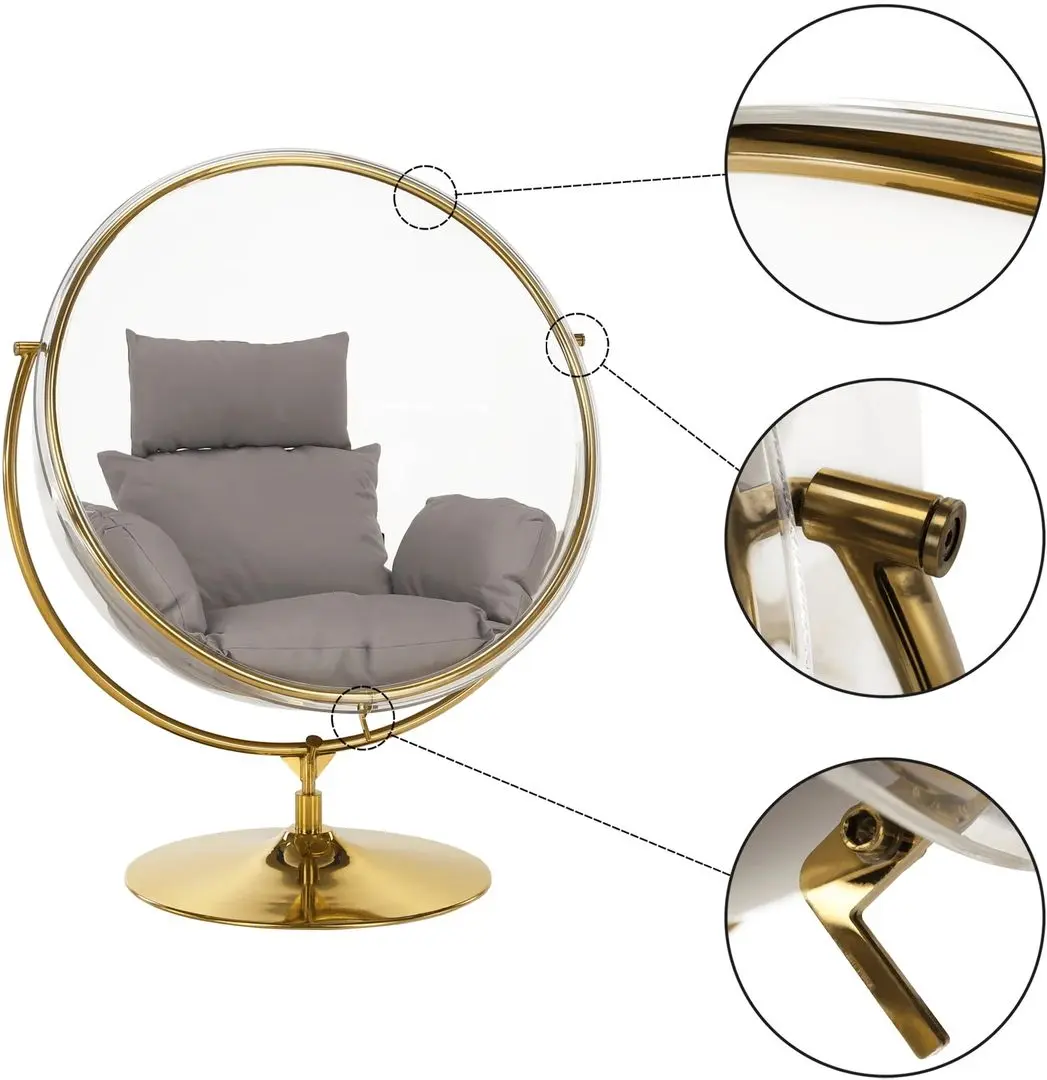 Fotoliu-cocon Tempo Kondela Bubble New Tip 2 (Transparent/Golden/Grey)