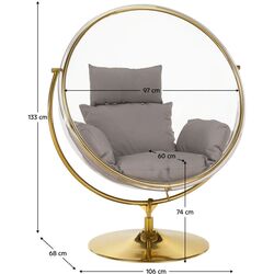Fotoliu-cocon Tempo Kondela Bubble New Tip 2 (Transparent/Golden/Grey) Thumb