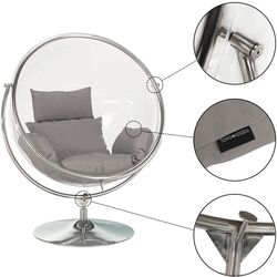 Fotoliu-cocon Tempo Kondela Bubble New Tip 2 (Transparent/Silver/Grey) Thumb