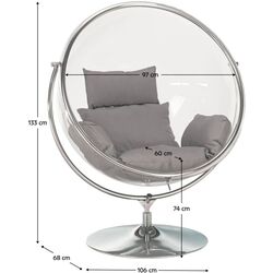 Fotoliu-cocon Tempo Kondela Bubble New Tip 2 (Transparent/Silver/Grey) Thumb