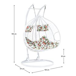 Fotoliu-cocon Tempo Kondela Dalvea 2 New (White/Flowers) Thumb