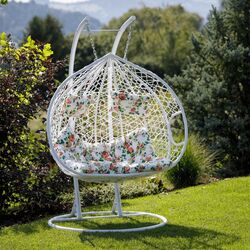 Fotoliu-cocon Tempo Kondela Dalvea 2 New (White/Flowers) Thumb