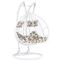 Fotoliu-cocon Tempo Kondela Dalvea 2 New (White/Flowers) Thumb