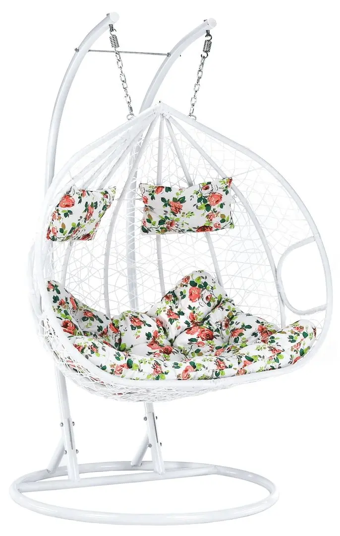 Fotoliu-cocon Tempo Kondela Dalvea 2 New (White/Flowers)