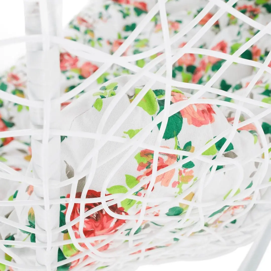 Fotoliu-cocon Tempo Kondela Dalvea 2 New (White/Flowers)