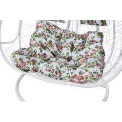 Кресло-кокон Tempo Kondela Delia (White/Multicolor) Thumb