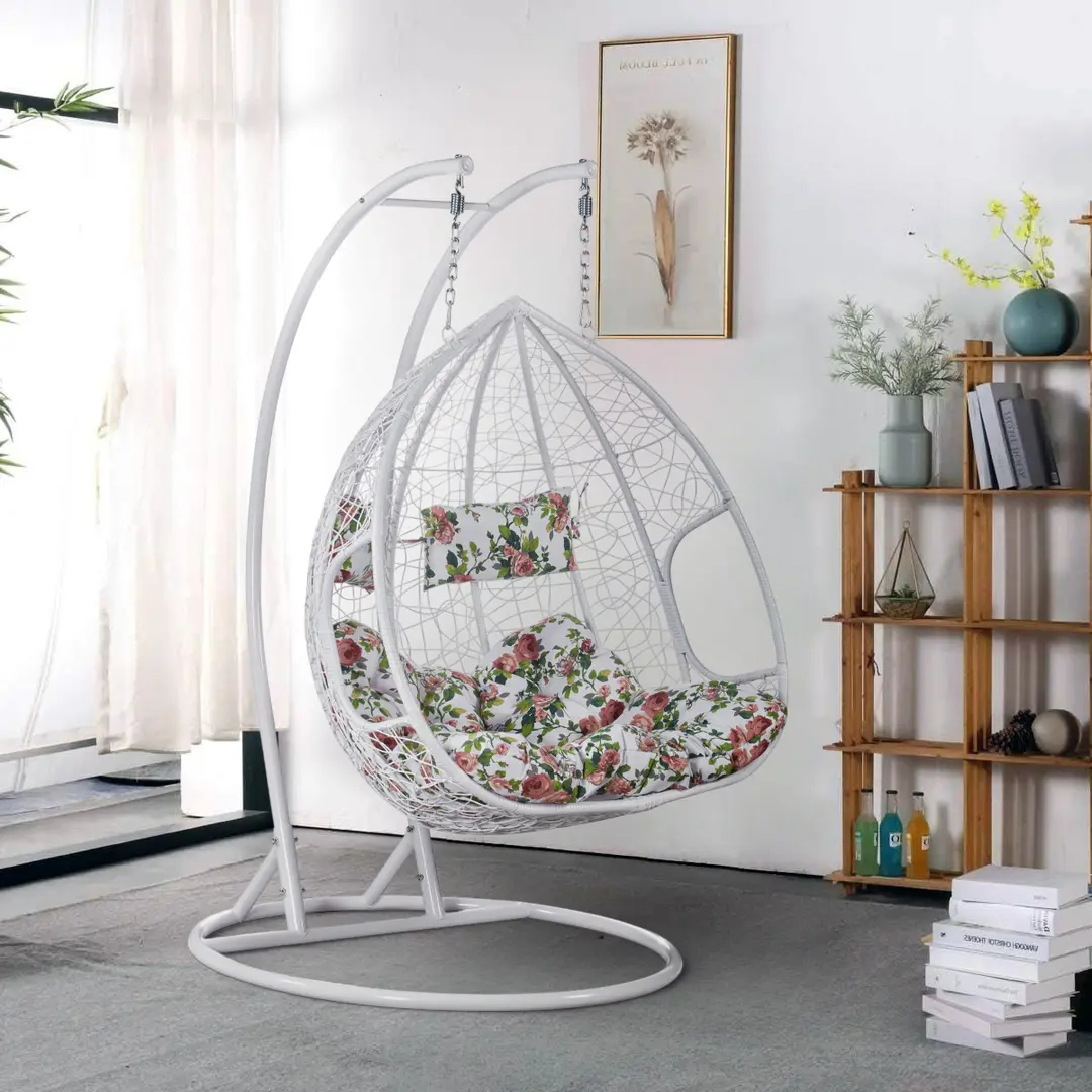 Кресло-кокон Tempo Kondela Delia (White/Multicolor)