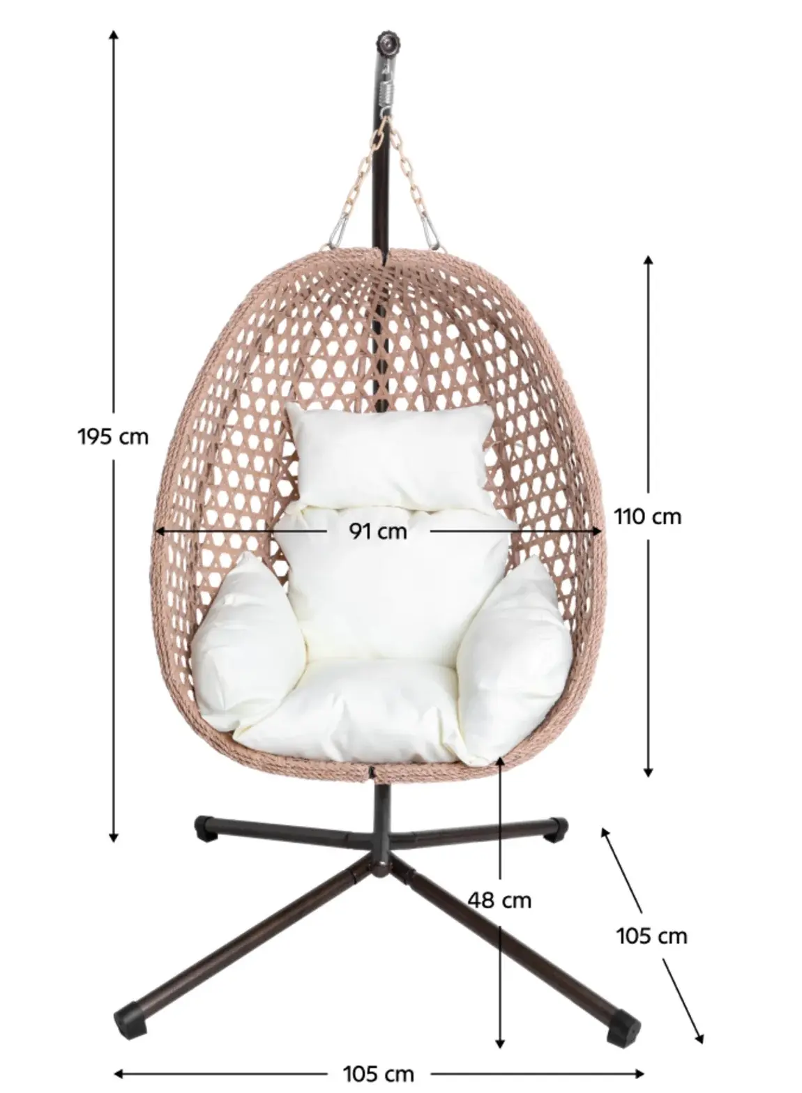 Fotoliu-cocon Tempo Kondela Sanan (Copper/Beige) - 10