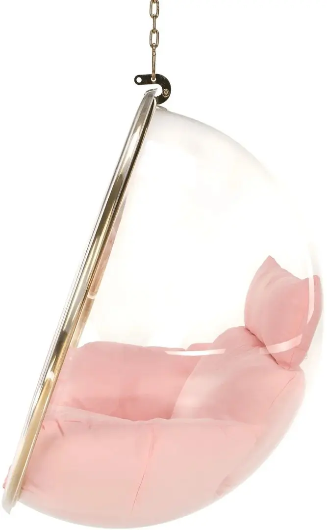 Fotoliu suspendat Tempo Kondela Bubble New Tip 1 106 (Transparent/Golden/Pink)