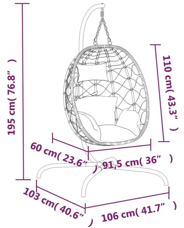 Кресло-кокон VidaXL 360045 (Anthracite)