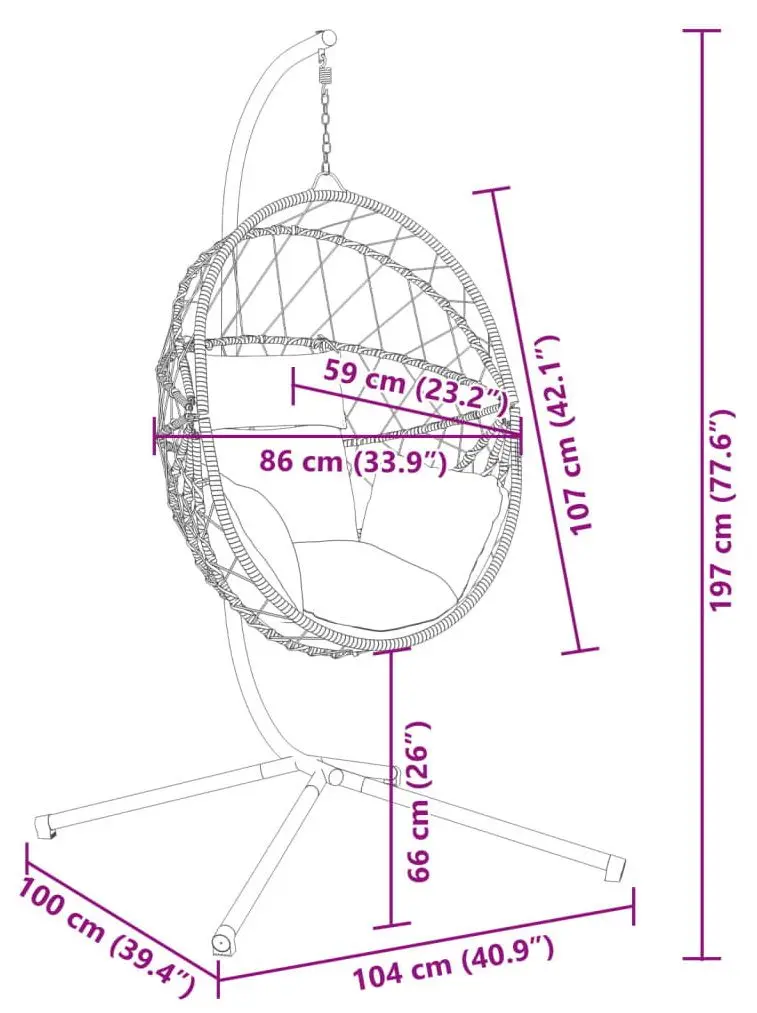 Fotoliu-cocon VidaXL 4007402 (Anthracite)