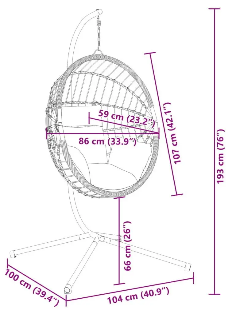 Кресло-кокон VidaXL 4007405 (Anthracite)