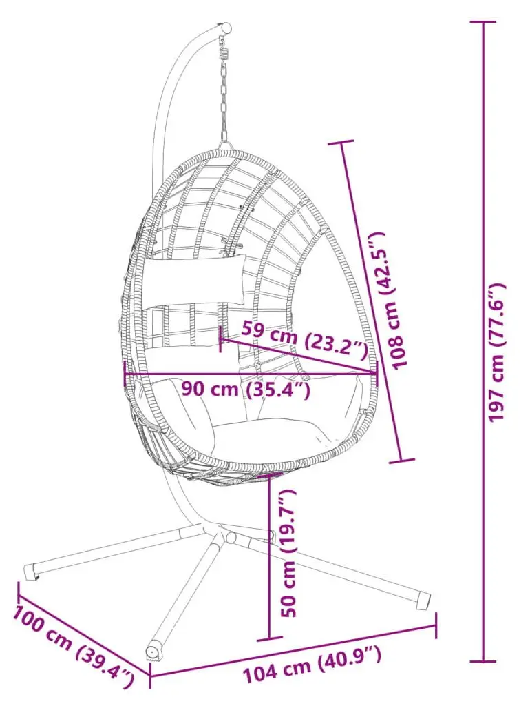 Fotoliu-cocon VidaXL 4007409 (Anthracite)