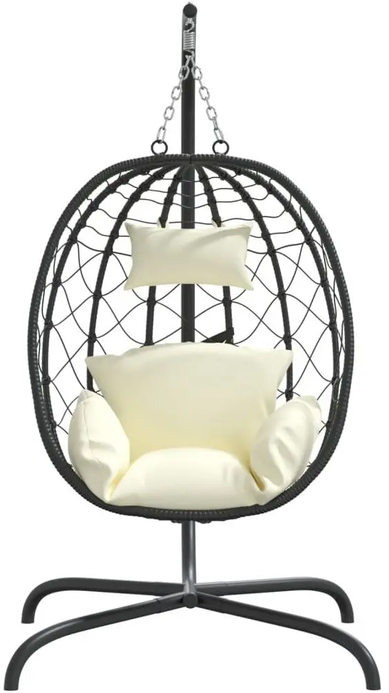 Fotoliu suspendat VidaXL 360046 (Black/White Cream)