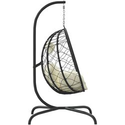 Fotoliu suspendat VidaXL 360046 (Black/White Cream) Thumb