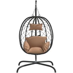 Кресло подвесное VidaXL 360047 (Black/Taupe Grey) Thumb