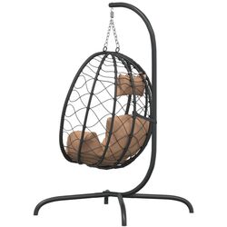 Кресло подвесное VidaXL 360047 (Black/Taupe Grey) Thumb