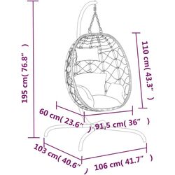 Кресло подвесное VidaXL 360047 (Black/Taupe Grey) Thumb