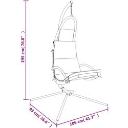 Fotoliu suspendat VidaXL 362727 (Cream/Black) Thumb
