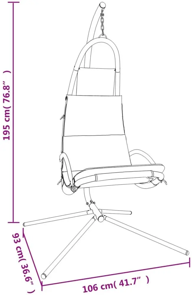 Кресло подвесное VidaXL 362728 (Black)