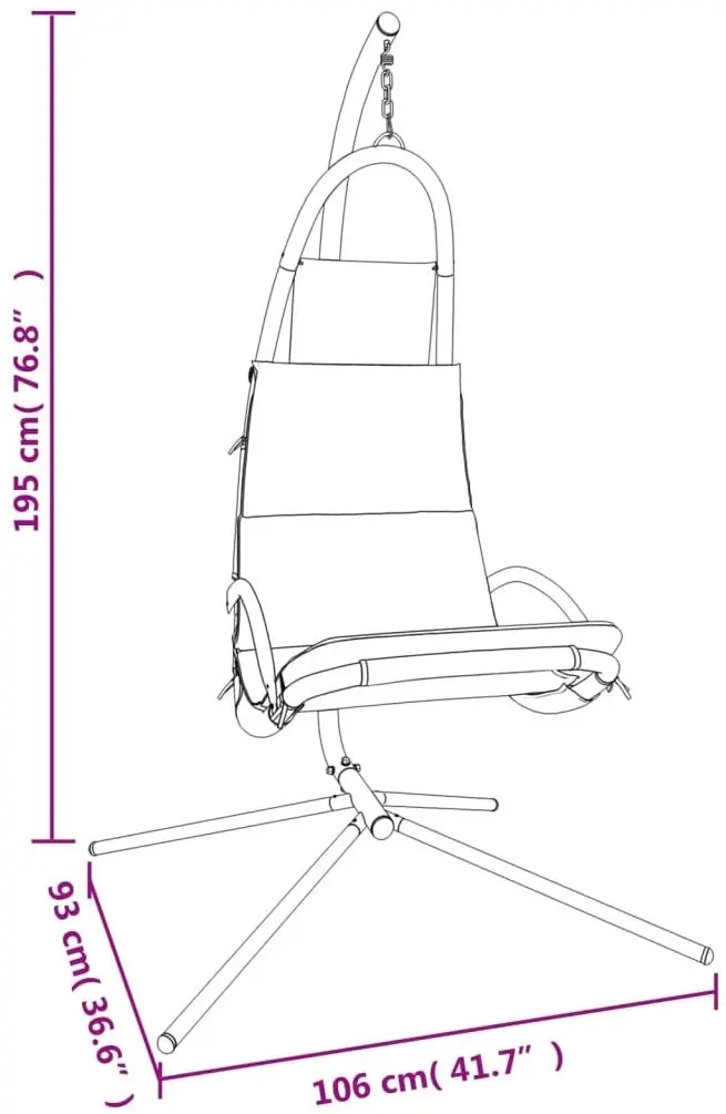 Кресло подвесное VidaXL 362729 (Dark Grey)