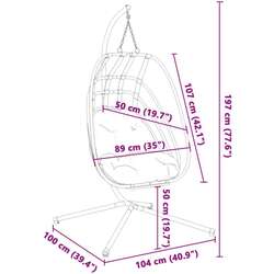 Fotoliu suspendat VidaXL 4007408 (Black/Anthracite) Thumb