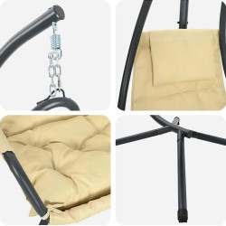 Fotoliu suspendat VidaXL 42003855 (Beige) Thumb
