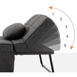 Мягкий шезлонг Homcom 839-058 (Grey) Thumb