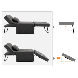 Мягкий шезлонг Homcom 839-058 (Grey) Thumb