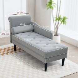 Мягкий шезлонг Homcom 83B-359V00GY (Grey) Thumb