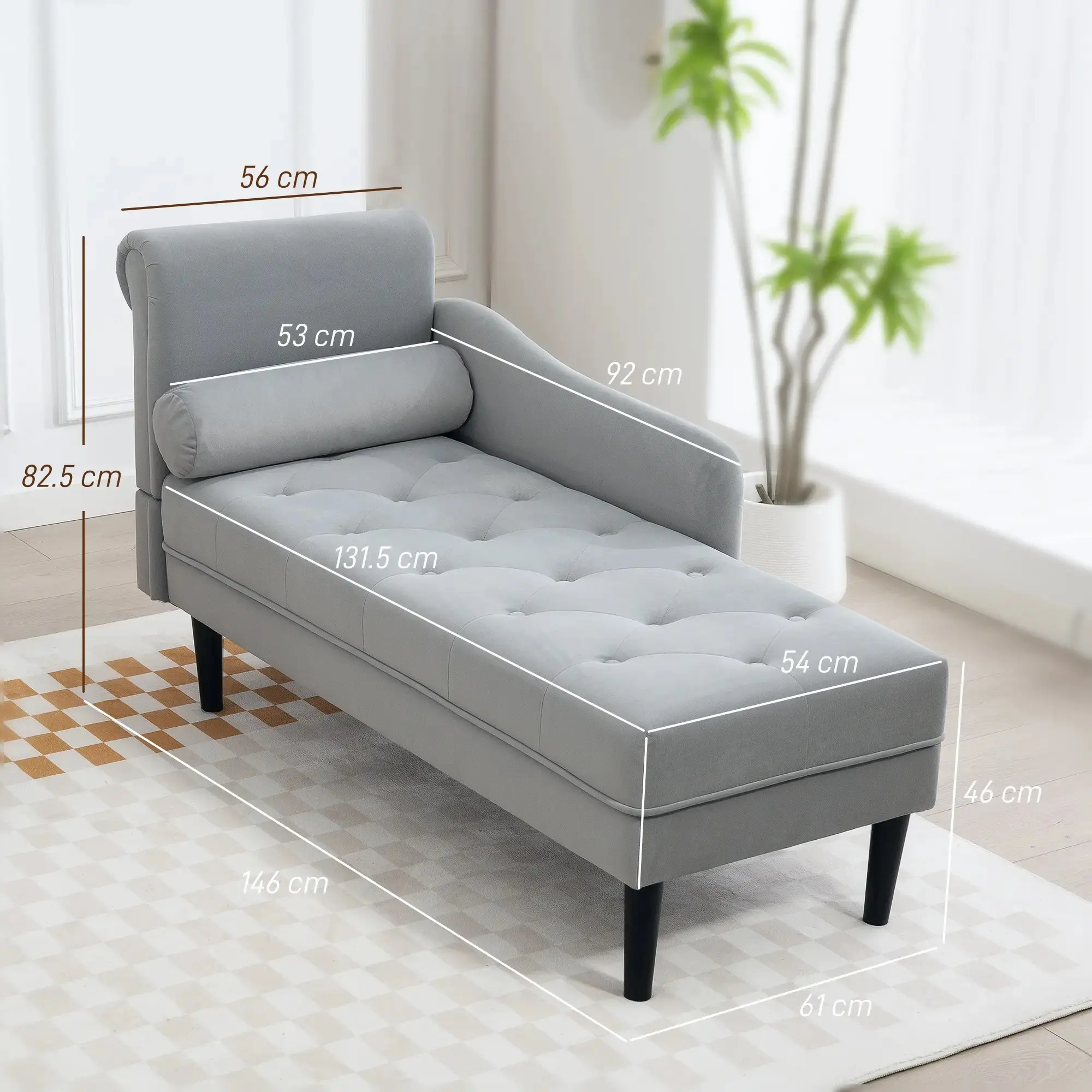 Мягкий шезлонг Homcom 83B-359V00GY (Grey) - 10
