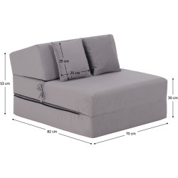 Sezlong moale Tempo Kondela Pelos (Light Grey) Thumb