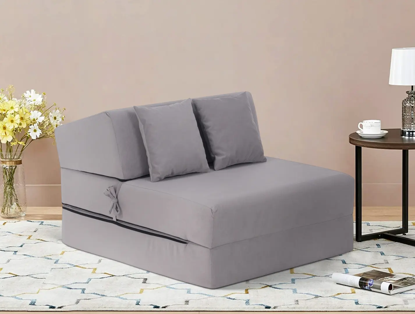 Sezlong moale Tempo Kondela Pelos (Light Grey)