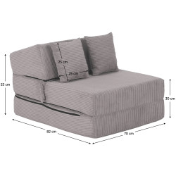 Sezlong moale Tempo Kondela Pelos Lincoln 86 (Grey) Thumb