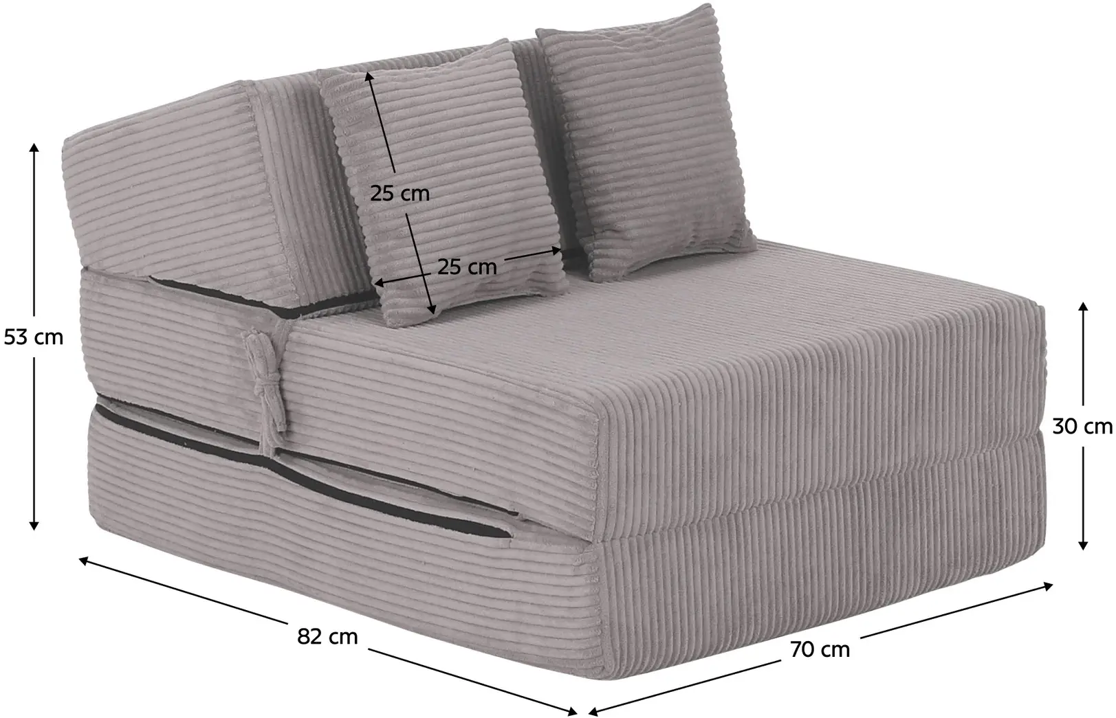 Sezlong moale Tempo Kondela Pelos Lincoln 86 (Grey) - 6