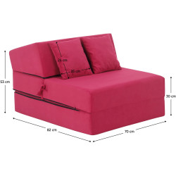 Sezlong moale Tempo Kondela Pelos Trinity 10 (Magenta) Thumb
